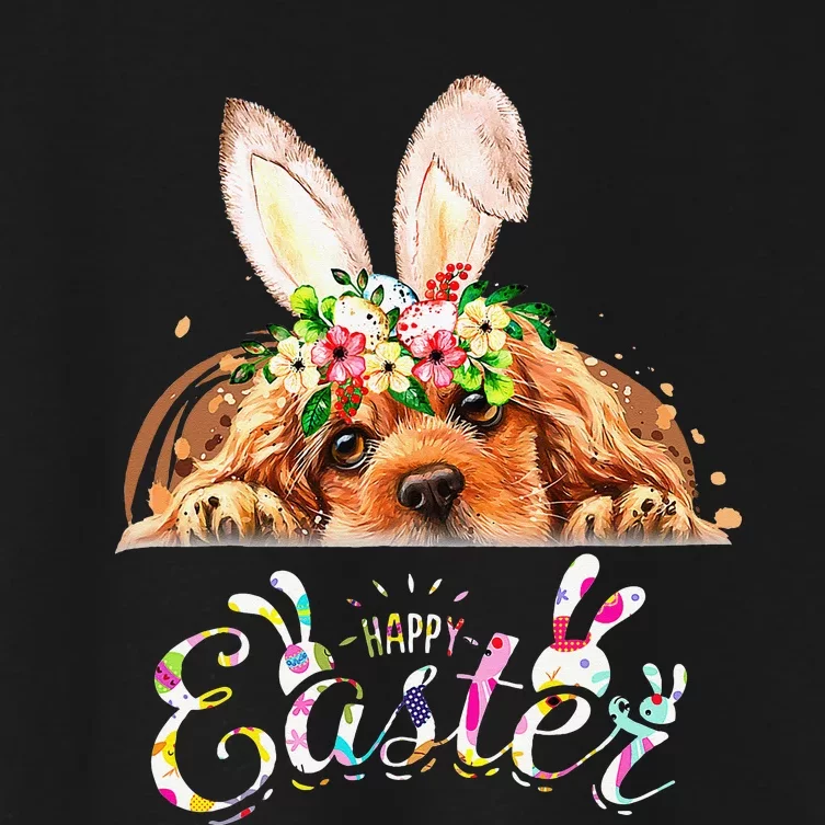 Happy Easter Bunny Cocker Spaniel Lovers Women's Crop Top Tee