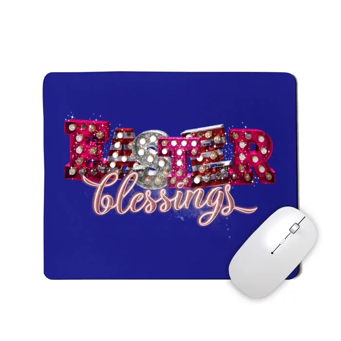 Happy Easter Blessings Great Gift Cute Lettering Graphic Gift Mousepad