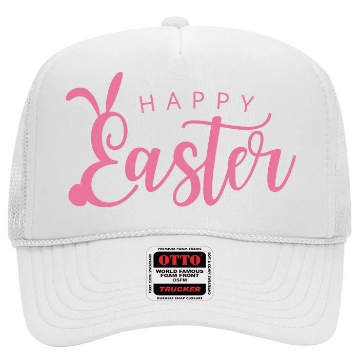 Happy Easter Cute Festive High Crown Mesh Trucker Hat