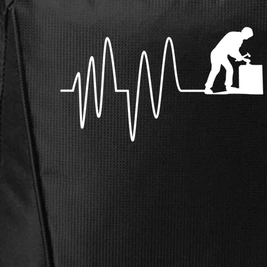 Heatbeat Ekg Carpenter Funny Gift City Backpack