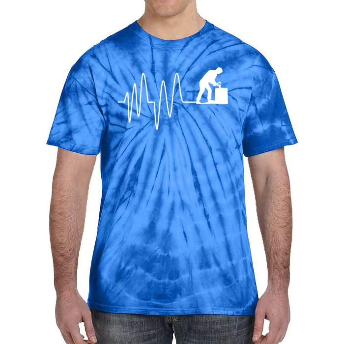 Heatbeat Ekg Carpenter Funny Gift Tie-Dye T-Shirt