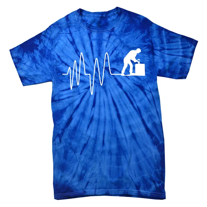 Heatbeat Ekg Carpenter Funny Gift Tie-Dye T-Shirt