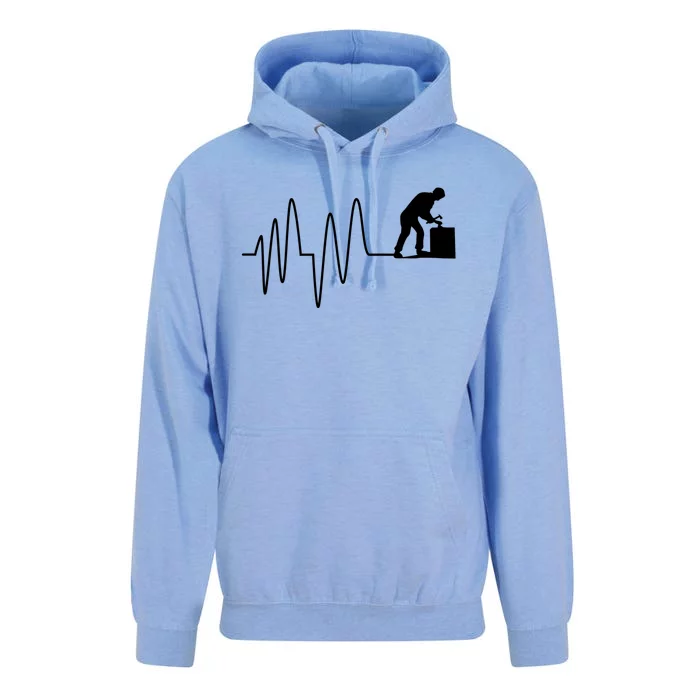 Heatbeat Ekg Carpenter Funny Gift Unisex Surf Hoodie