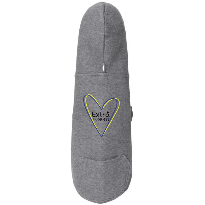 Heart Extra Cuteness For Down Syndrome Awareness Gift Doggie 3-End Fleece Hoodie