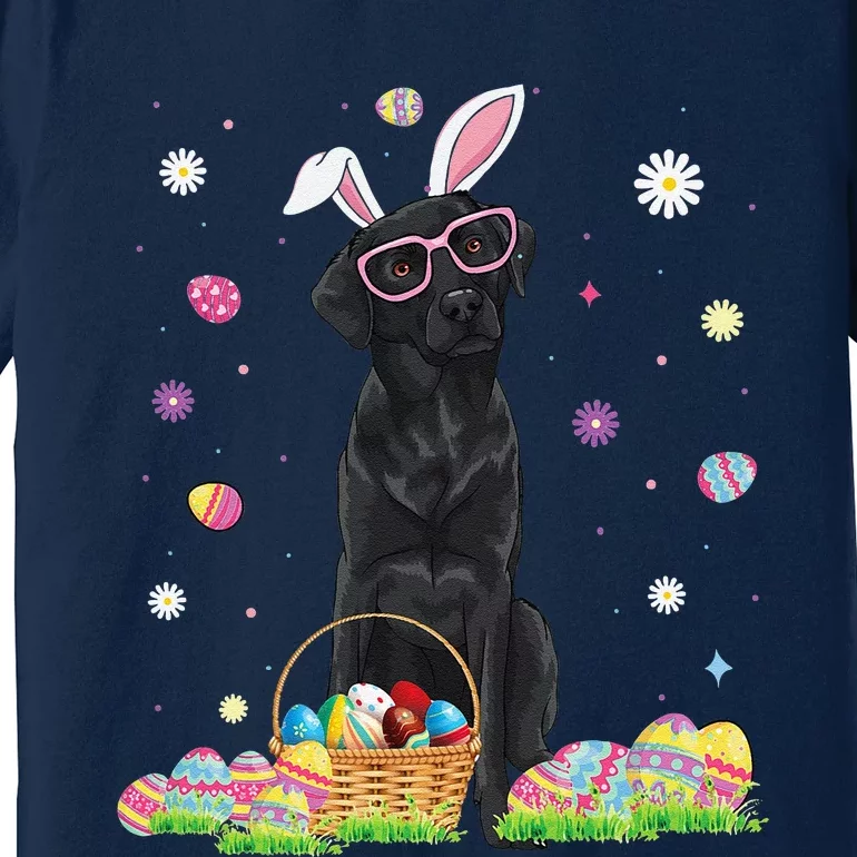 Happy Easter Cute Black Labrador Bunny Ears Dog Lovers Premium T-Shirt