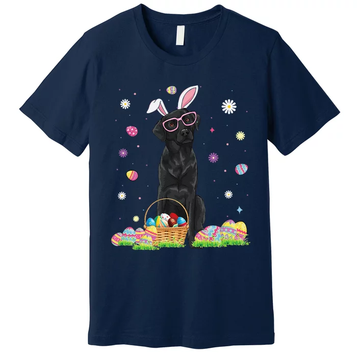 Happy Easter Cute Black Labrador Bunny Ears Dog Lovers Premium T-Shirt