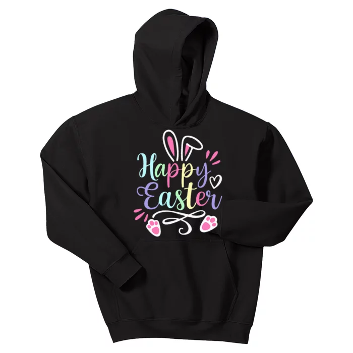 Happy Easter Cute Bunny Rabbit Face Funny Easter Kids Hoodie