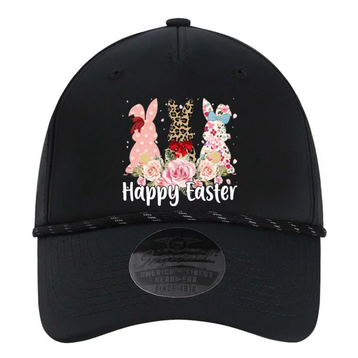 Happy Easter Cute Floral Bunnies Performance The Dyno Cap