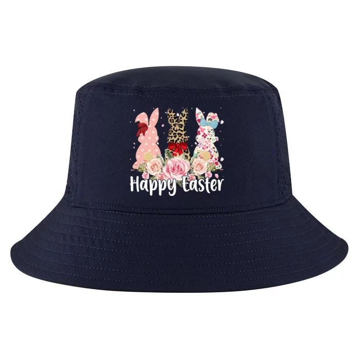 Happy Easter Cute Floral Bunnies Cool Comfort Performance Bucket Hat