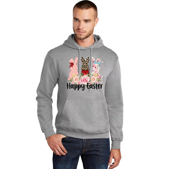 Happy Easter Cute Floral Bunnies Hoodie