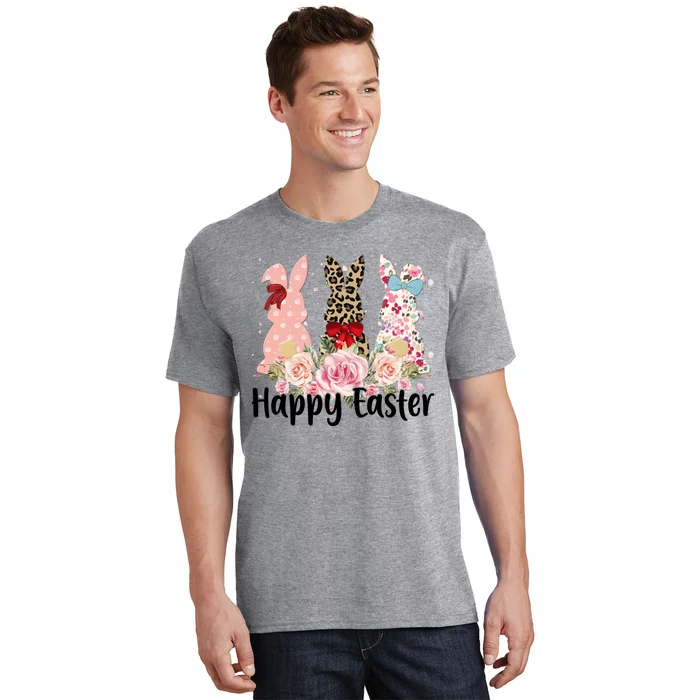 Happy Easter Cute Floral Bunnies T-Shirt