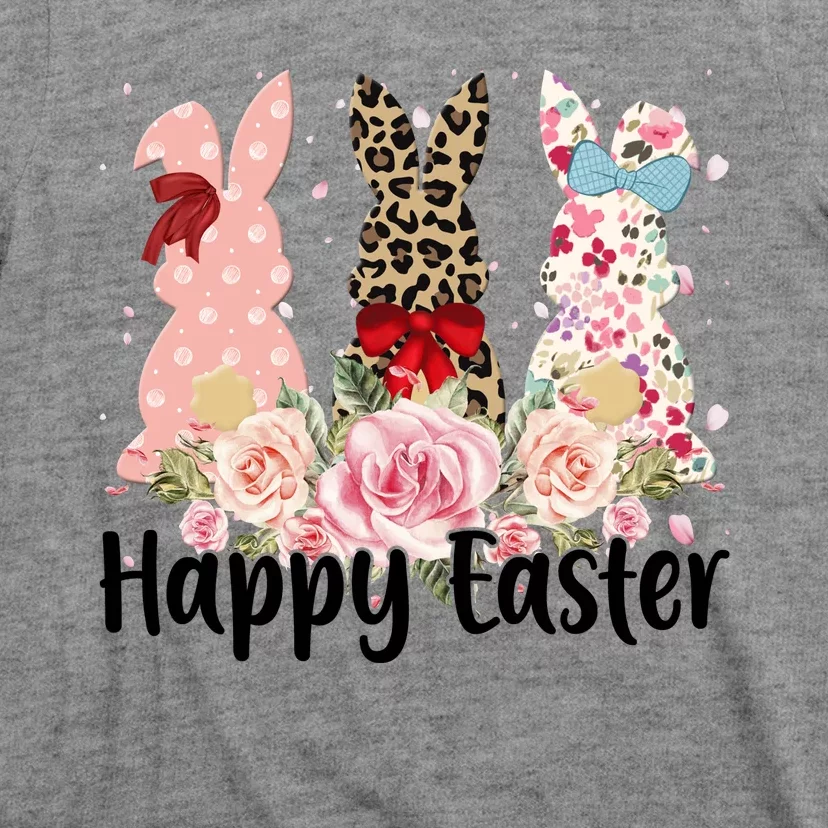 Happy Easter Cute Floral Bunnies T-Shirt