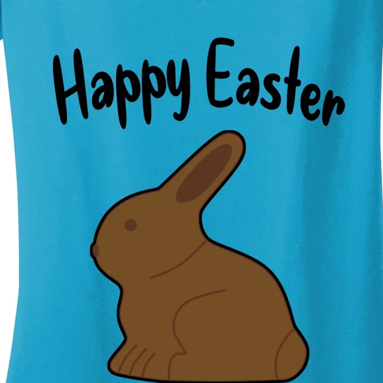 Happy Easter Chocolate Rabbits Bunnies Funny Gift Women's V-Neck T-Shirt