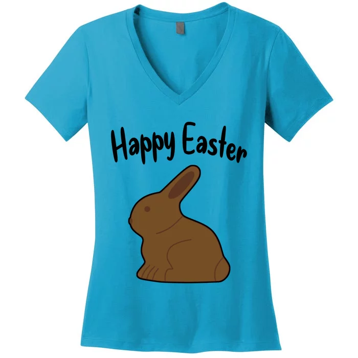 Happy Easter Chocolate Rabbits Bunnies Funny Gift Women's V-Neck T-Shirt