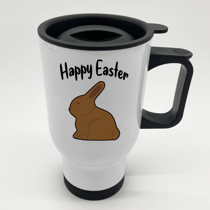 Happy Easter Chocolate Rabbits Bunnies Funny Gift Front & Back Stainless Steel Travel Mug