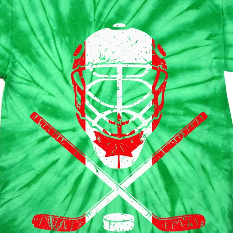 Hockey Equipment Canadian Flag Ice Hockey Tie-Dye T-Shirt