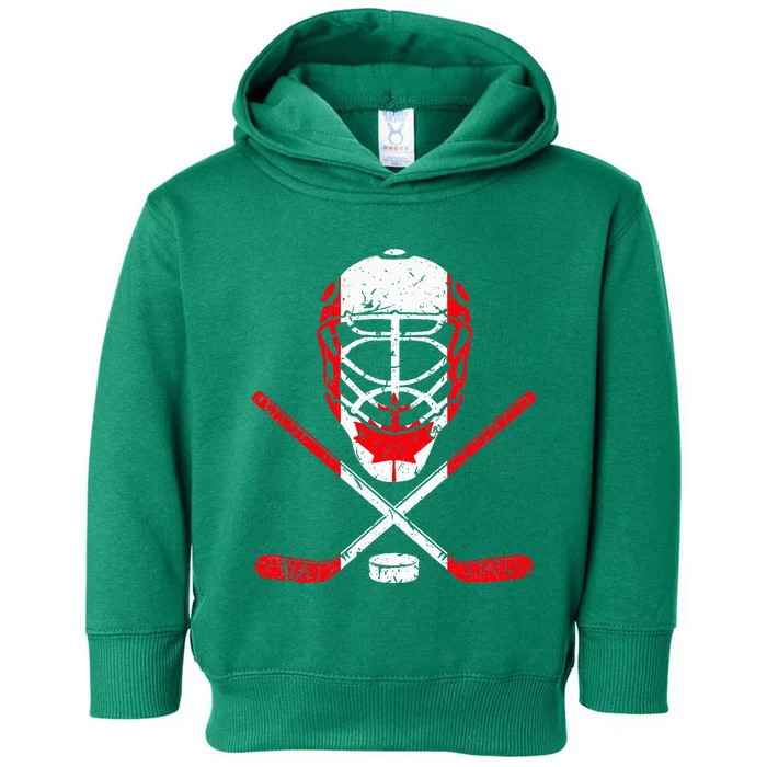 Hockey Equipment Canadian Flag Ice Hockey Toddler Hoodie