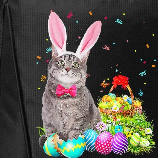 Happy Easter Cute Bunny Cat Eggs Basket Funny City Backpack