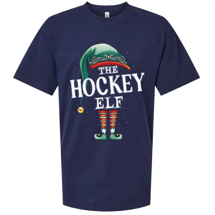 Hockey Elf Christmas Group Xmas Pajama Party Gift Sueded Cloud Jersey T-Shirt