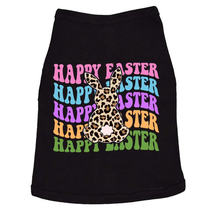 Happy Easter Cheetah Bunny Colorful Retro Doggie Tank