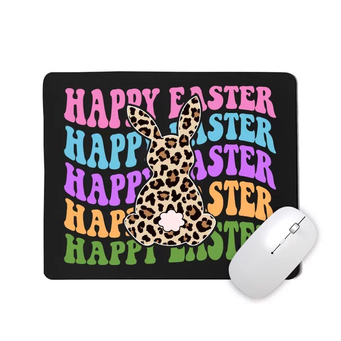 Happy Easter Cheetah Bunny Colorful Retro Mousepad