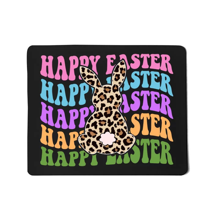 Happy Easter Cheetah Bunny Colorful Retro Mousepad