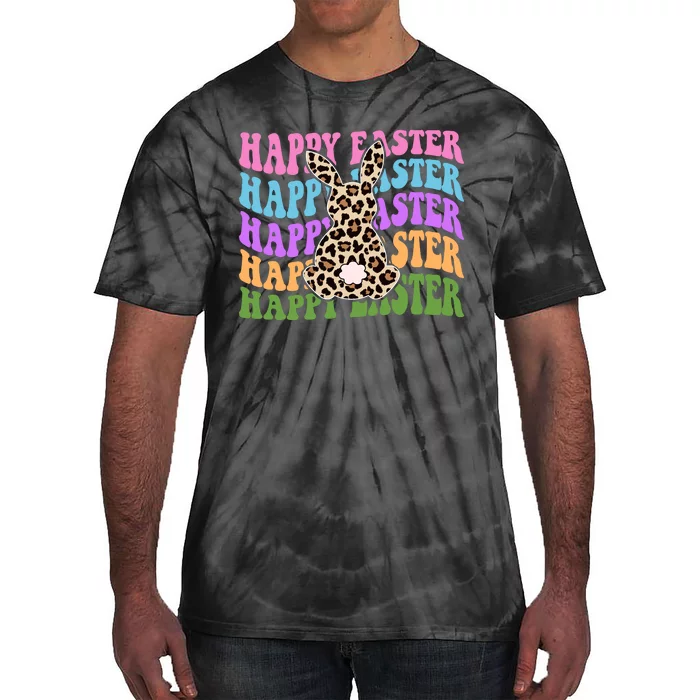 Happy Easter Cheetah Bunny Colorful Retro Tie-Dye T-Shirt