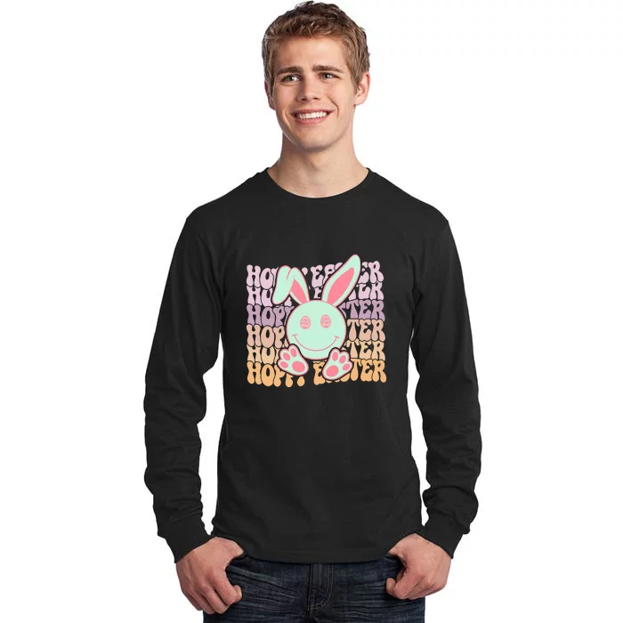 Hoppy Easter Cute Bunny Face Retro Easter Day Tall Long Sleeve T-Shirt