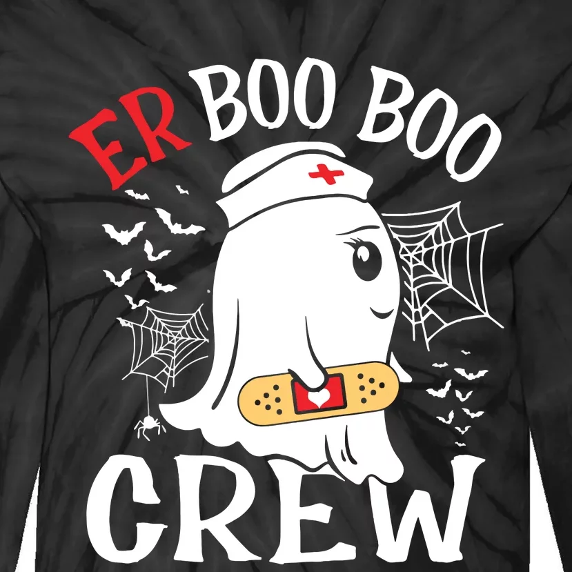 Halloween Er Costume Er Boo Boo Crew Nurse Ghost Nursing Tie-Dye Long Sleeve Shirt