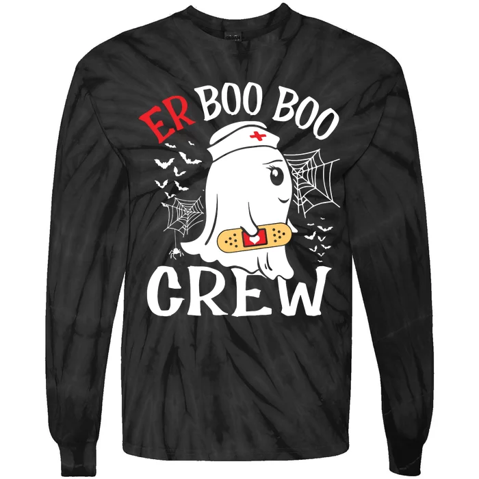 Halloween Er Costume Er Boo Boo Crew Nurse Ghost Nursing Tie-Dye Long Sleeve Shirt