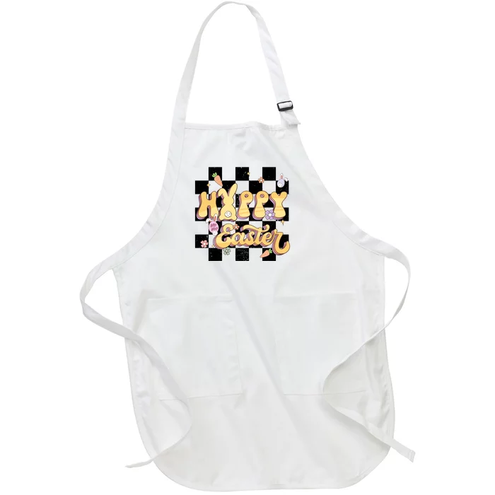 Hoppy Easter Cute Bunny Retro Easter Day Full-Length Apron With Pocket