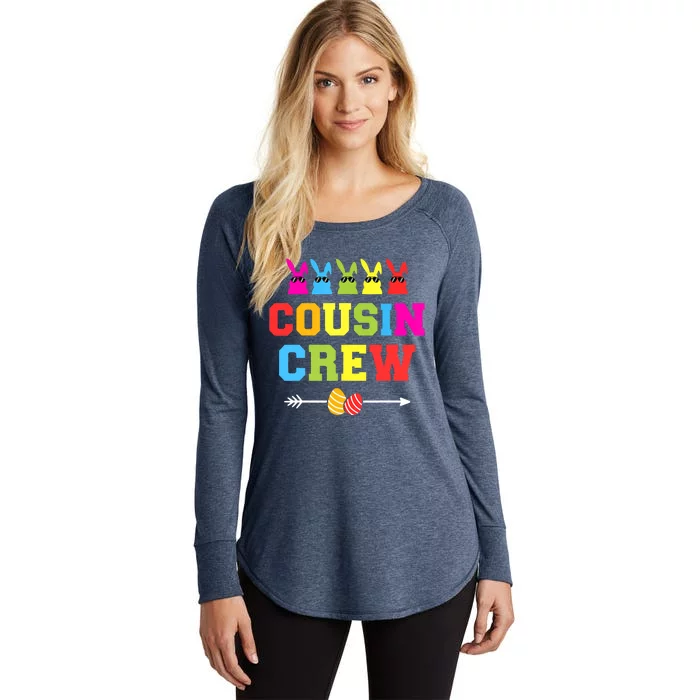 Happy Easter Cousin Crew With Cool Bunnies And Eggs Women's Perfect Tri Tunic Long Sleeve Shirt