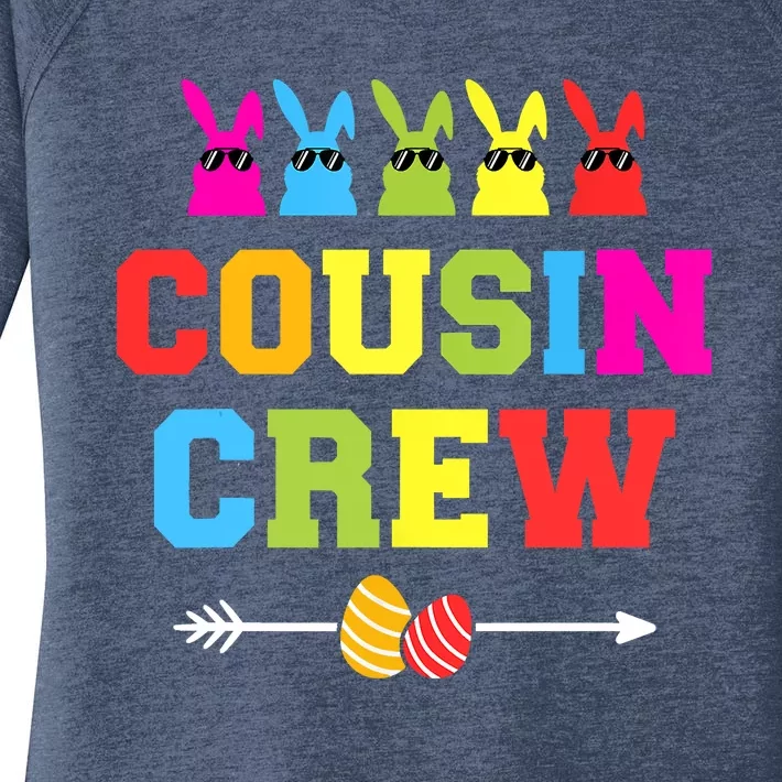 Happy Easter Cousin Crew With Cool Bunnies And Eggs Women's Perfect Tri Tunic Long Sleeve Shirt