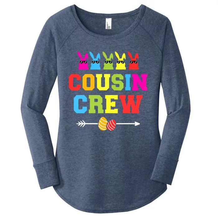 Happy Easter Cousin Crew With Cool Bunnies And Eggs Women's Perfect Tri Tunic Long Sleeve Shirt