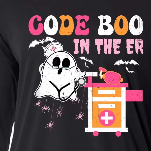 Halloween Er Costume Code Boo In The Er Nurse Crew Ghost Cooling Performance Long Sleeve Crew