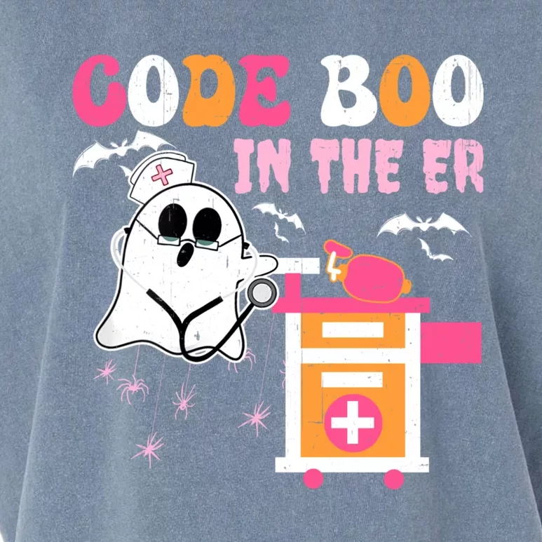 Halloween Er Costume Code Boo In The Er Nurse Crew Ghost Garment-Dyed Women's Muscle Tee