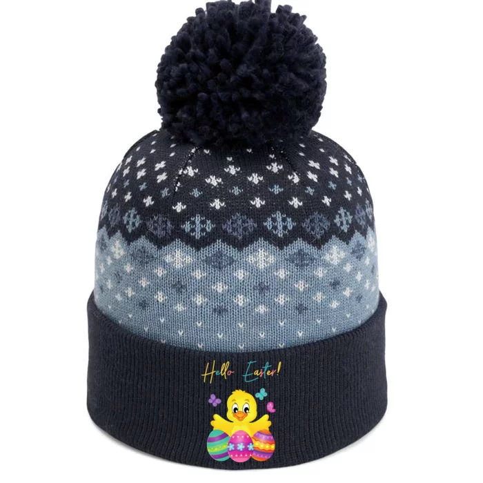 Hello Easter Cute Chick Holiday The Baniff Cuffed Pom Beanie