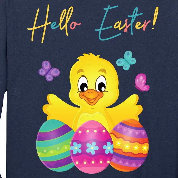 Hello Easter Cute Chick Holiday Long Sleeve Shirt