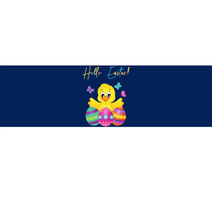 Hello Easter Cute Chick Holiday Bumper Sticker