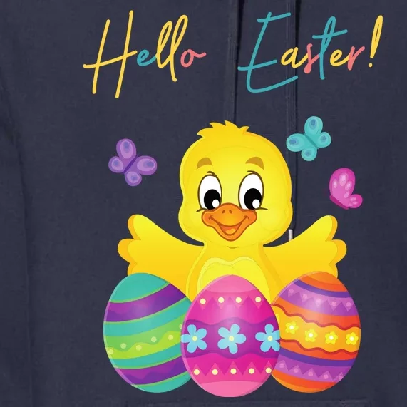 Hello Easter Cute Chick Holiday Premium Hoodie