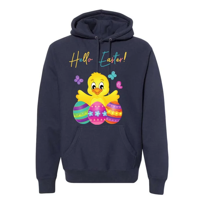 Hello Easter Cute Chick Holiday Premium Hoodie