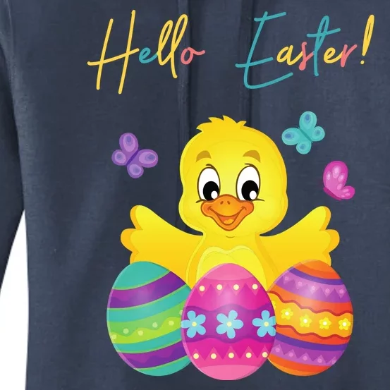 Hello Easter Cute Chick Holiday Women's Pullover Hoodie