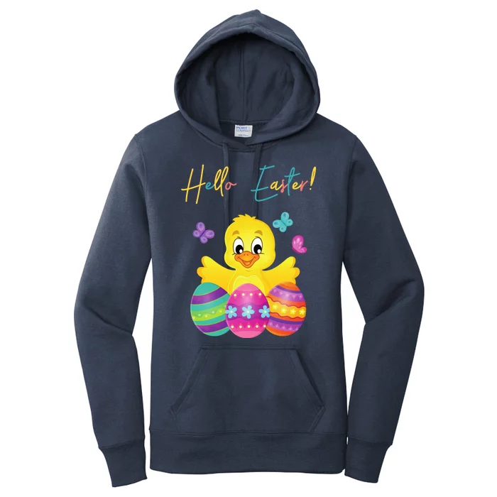 Hello Easter Cute Chick Holiday Women's Pullover Hoodie