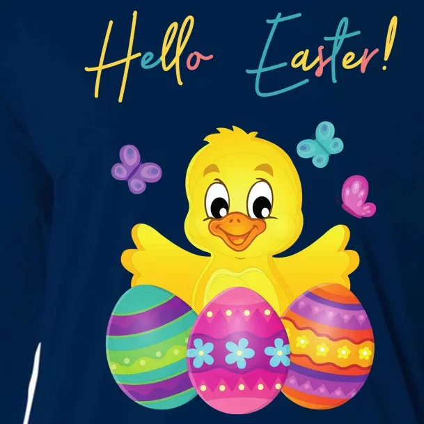 Hello Easter Cute Chick Holiday Cooling Performance Long Sleeve Crew