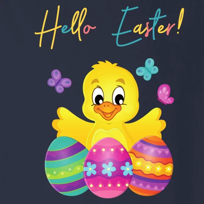 Hello Easter Cute Chick Holiday Toddler Long Sleeve Shirt