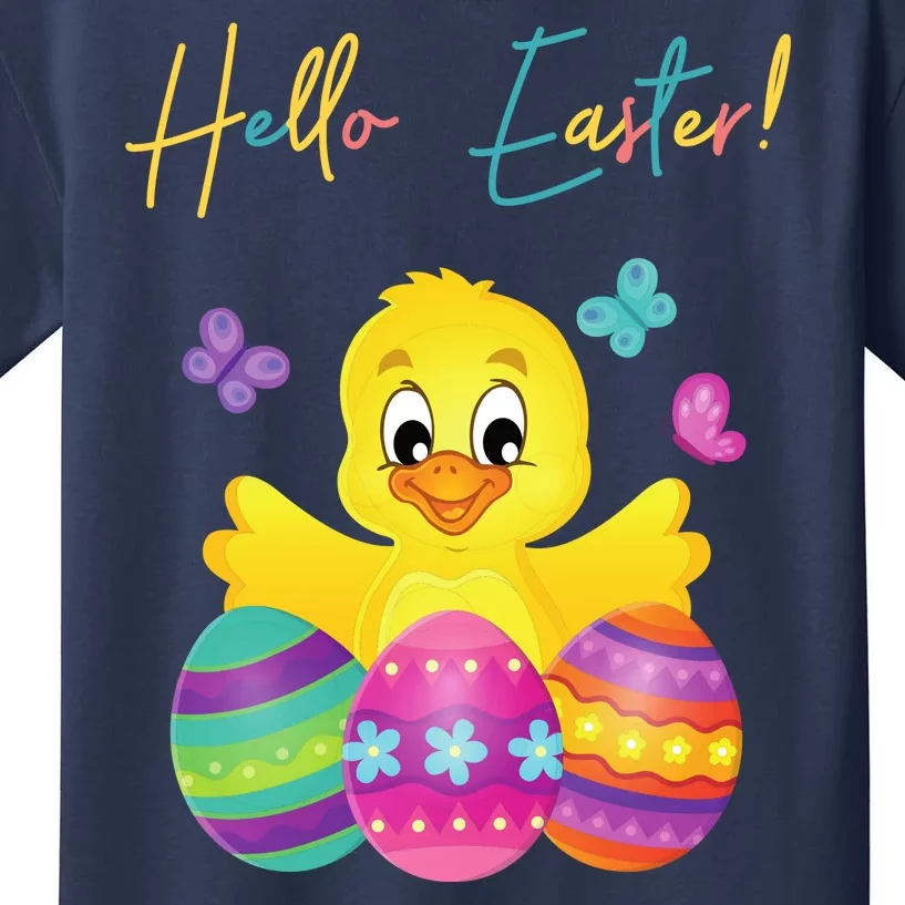 Hello Easter Cute Chick Holiday Kids T-Shirt