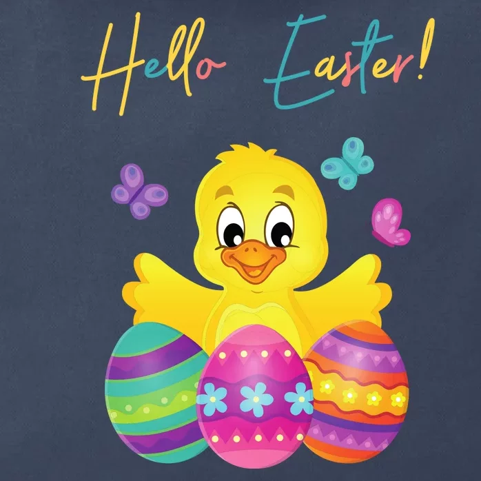 Hello Easter Cute Chick Holiday Zip Tote Bag