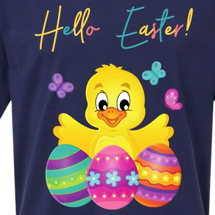 Hello Easter Cute Chick Holiday Sueded Cloud Jersey T-Shirt