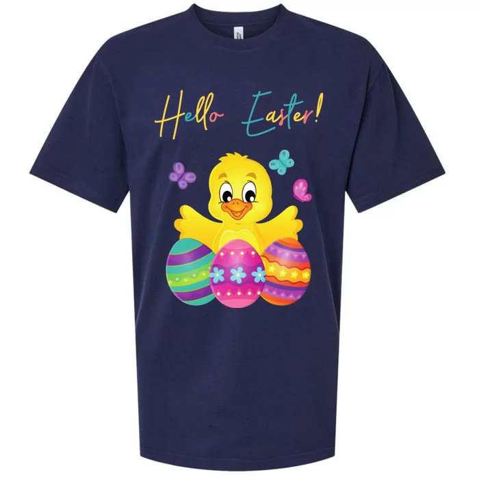 Hello Easter Cute Chick Holiday Sueded Cloud Jersey T-Shirt