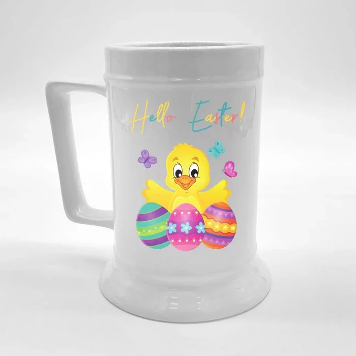 Hello Easter Cute Chick Holiday Front & Back Beer Stein